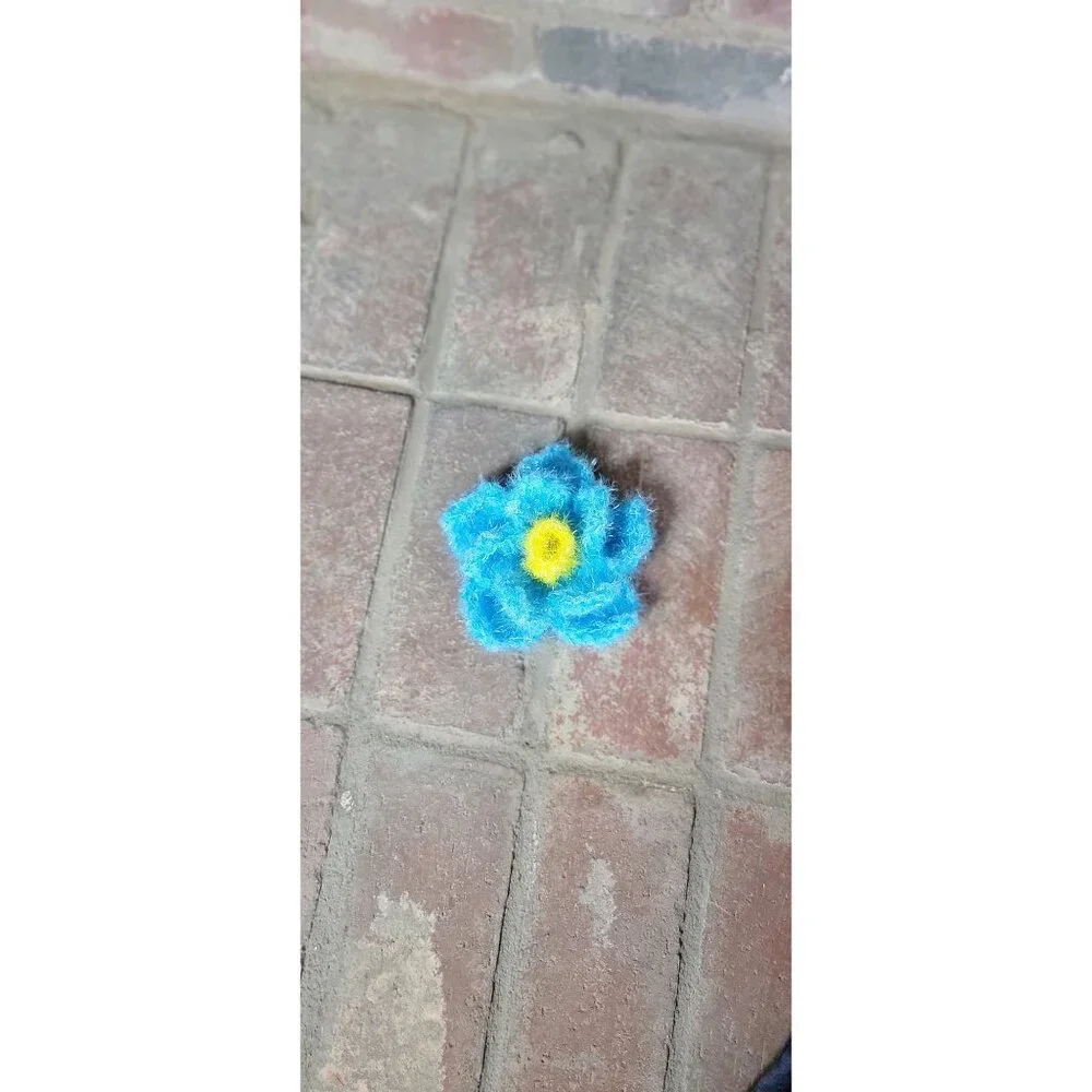 Blue and Yellow Flower Scrubby